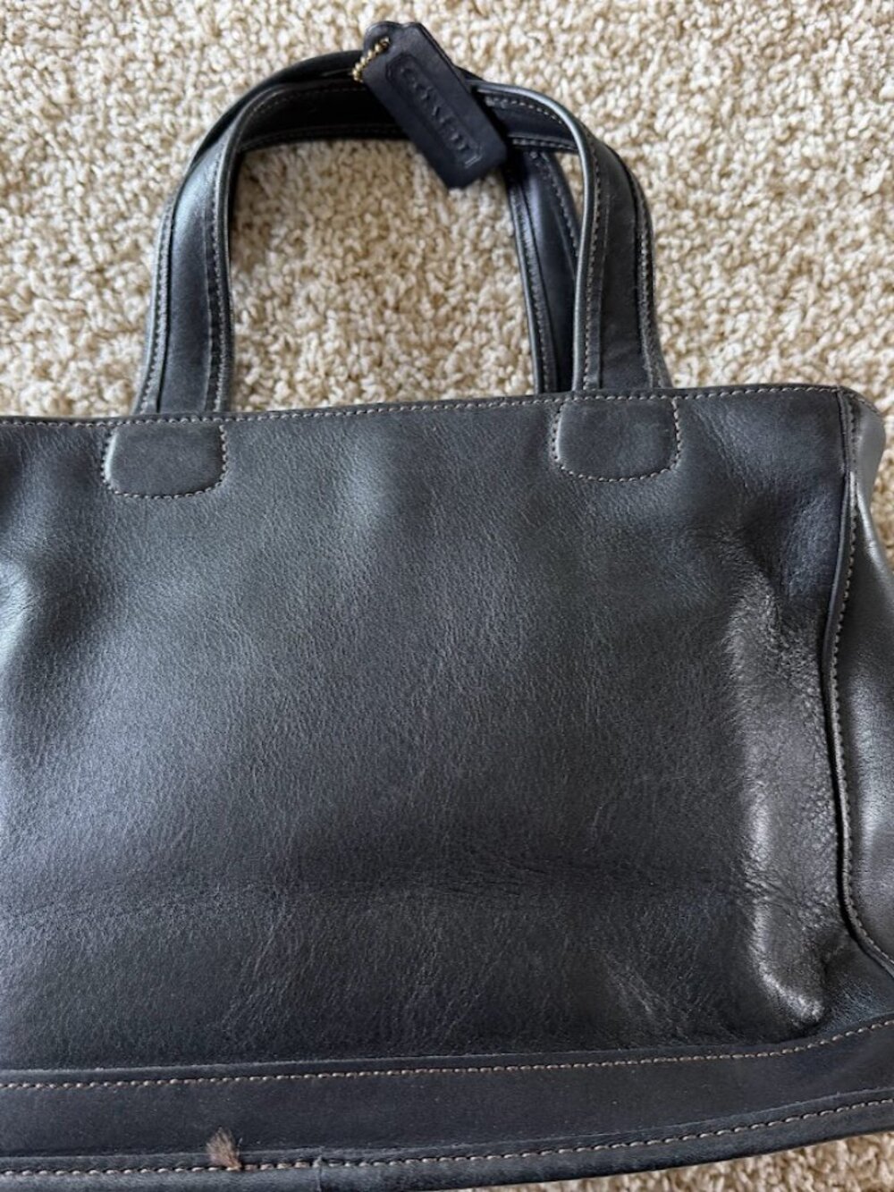 Vintage Black Leather Coach Bleecker Satchel - Picture 2 of 8